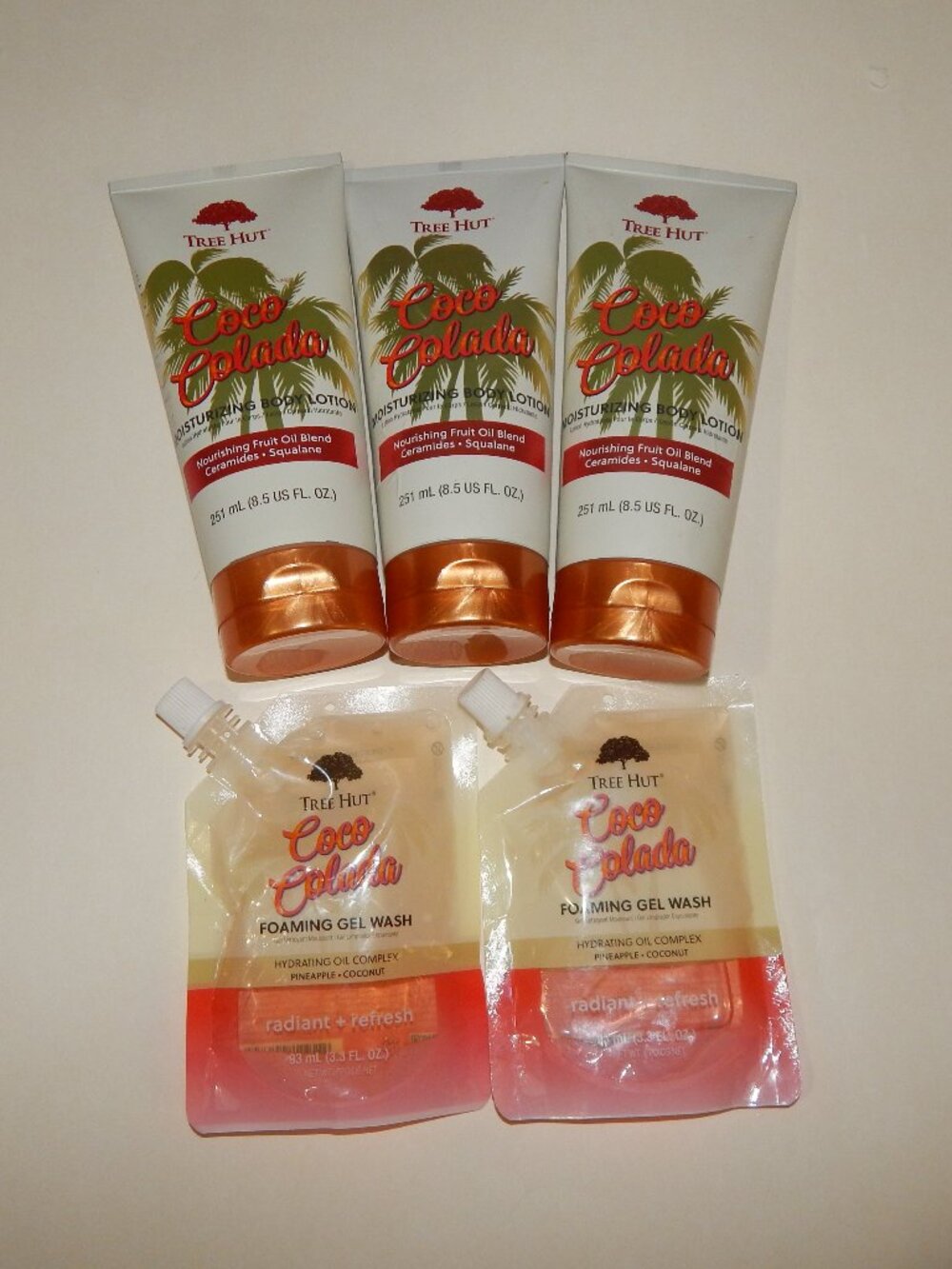 Tree Hut Coco Colada Foaming Gel Wash & Moisturizing Body Lotion Bundle